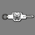 Key Clip W/ Key Ring & Butterfly (Wings Open) Key Tag